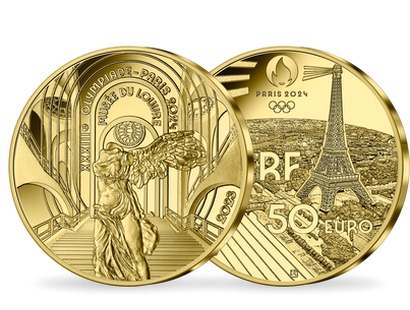 50-Euro-Goldmünze "Louvre" aus Frankreich 2023