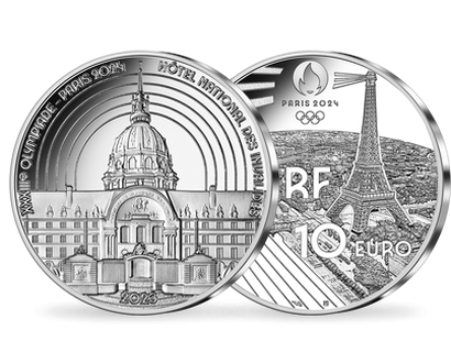 10-Euro-Silbermünze "Hotel des Invalides" aus Frankreich 2023