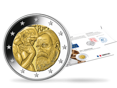 Enveloppe numismatique 2 € 2017 en l'honneur du sculpteur Rodin