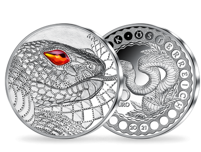 Österreichs 20-Euro-Silbermünze 2021 ''Schöpferkraft der Schlange''