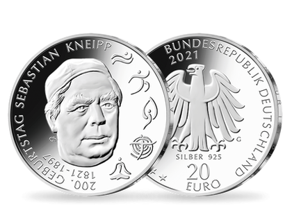 Deutschlands 20-Euro-Silbermünze ''Sebastion Kneipp''