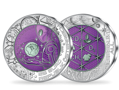 25 Euro Silber-Niob-Münze 2022 "Leben im All"