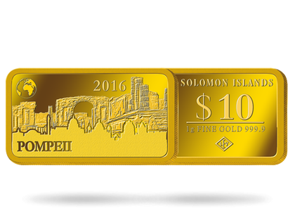 Monnaie-lingot en or pur «Pompéi - Ville antique »