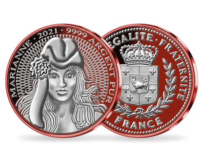 Frappe en argent galvanisé «Marianne 2021 - rouge»