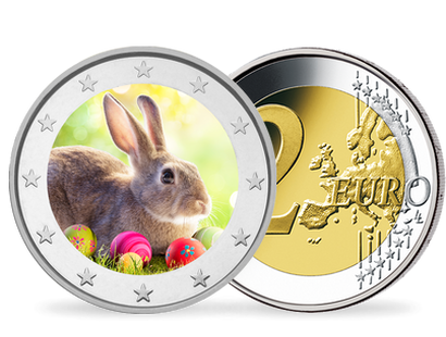 Frappe 2€ colorisée « Joyeuses Pâques »