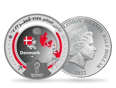 Monnaie argentée de la coupe du Monde de la FIFA Qatar 2022™ «Danemark»