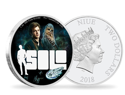 Monnaie de 2 Dollar en argent pur «Solo: A Star Wars Story» Niue 2018