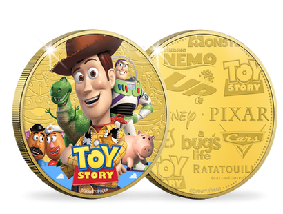 Frappe officielle colorisée & dorée à l'or pur «Disney - Pixar: Toy Story»