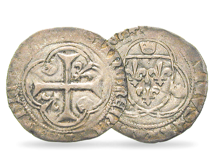 Monnaie ancienne en argent massif "Blanc (Guénar) - Louis XI"