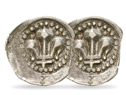 Monnaie ancienne uniface en argent "Pfennig au lis de Strasbourg"