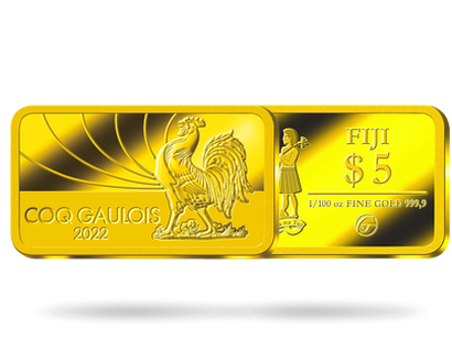 Monnaie-lingot en or le plus pur « Coq » Fidji 2022