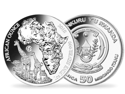 Monnaie en argent pur «Girafe» Rwanda 2018 