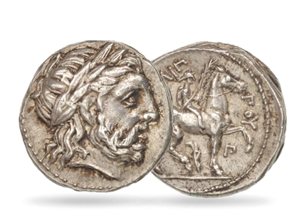 Monnaie ancienne en argent « Tétradrachme Philippe II »