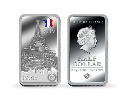 La monnaie-lingot en argent pur «Tour Eiffel 2019 »