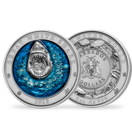 Bild: Monnaie de 5 Dollars en argent pur «Grand Requin Blanc» Barbade 2018