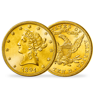 Bild: Monnaie ancienne en or de 10 Dollars « Liberty Head 1866-1907 » 