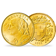 Bild: Monnaie ancienne en or massif « 20 Francs or Vreneli »