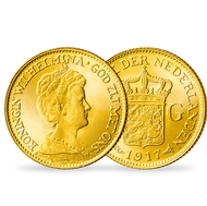 Bild: Monnaie de 10 Florins en or massif «Wilhelmina» 1917 