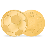 Bild: Gedenkmünze "Fußball" aus reinstem Gold