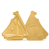 Bild: Shape-Münze "Segelboot" aus reinstem Gold