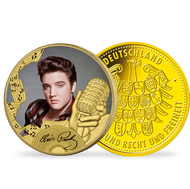 Bild: Offizielle Half-Crown-Gedenkmünze "Elvis Presley – The King of Rock ’n’ Roll"