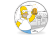 Monnaie en argent colorisé  "Homer''