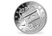 Italiens 5-Euro-Silbermünze "Olivetti Lettera 22" mit weißer Farbveredelung