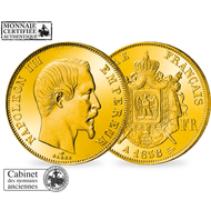 Bild: Monnaie ancienne en Or «50 Francs Napoléon III Tête Nue »