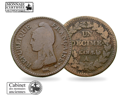 Monnaie d’un Décime Première République