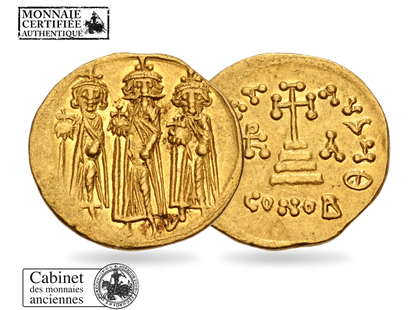 Monnaie authentique byzantine en or « Solidus - Héraclius »