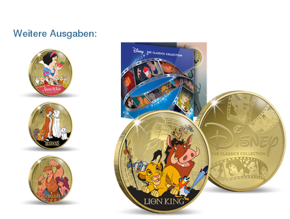 Disney Gedenkprägung ''König der Löwen'' veredelt mit Gold und brillanten Farben