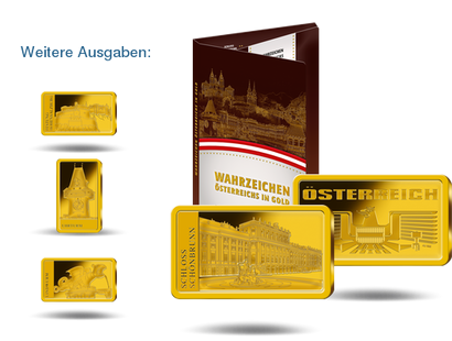 Gedenkbarren "Schloss Schönbrunn" aus reinstem Gold (999,9/1000)!