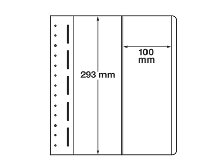 LEUCHTTURM Blankoblatt, 2erEinteilung, 100x293 mm, per 1