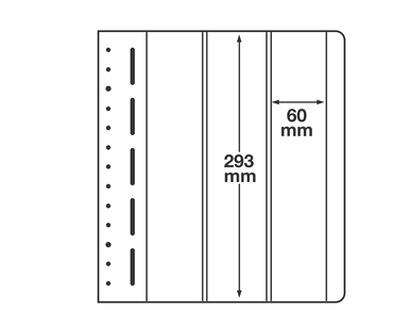 LEUCHTTURM Blankoblatt, 3erEinteilung, 60x293 mm, per 1