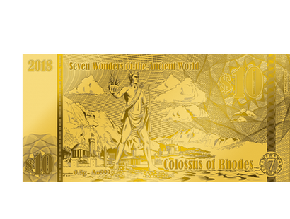 Billet en or pur «Le Colosse de Rhodes»  