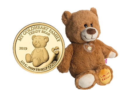 Duo monnaie en or pur et ours en peluche «Teddy Bear» 2019