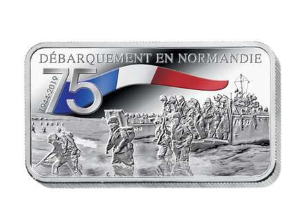 Lingot en argent pur «75ème anniversaire du Débarquement en Normandie»