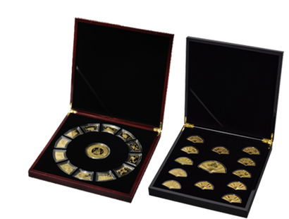 Set « Édition Lunar » des 12 signes chinois sur des pièces dorées à l'or pur !