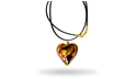 Le pendentif Murano « Petit Cœur Ambre et or »