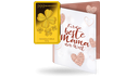 Gold-Geschenkbarren "Kleeblatt" mit Karte "Beste Mama"