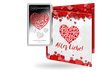 Silber-Geschenkbarren "Herz" mit Karte "Alles Liebe"