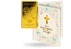 Gold-Geschenkbarren "Herz" mit Karte zur Taufe