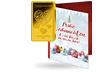 Gold-Geschenkbarren "Herz" mit Karte zu Weihnachten 