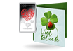 Silber-Geschenkbarren "Herz" mit Karte "Viel Glück"