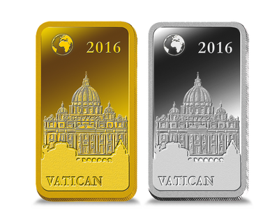 Set de 2 monnaies-lingots Or & Argent «Vatican»