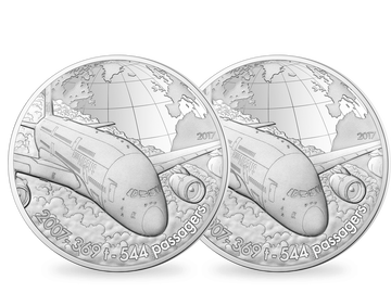 Silber- und Gold-Gedenkmünzen Frankreich 2017 'A380'