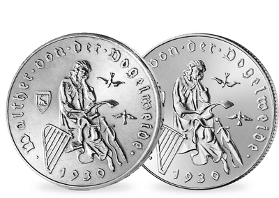 Die ersten Silbermünzen zu Ehren von Walther von der Vogelweide