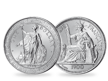 2er-Set Trade-Dollar Großbritannien / Französisch-Indochina