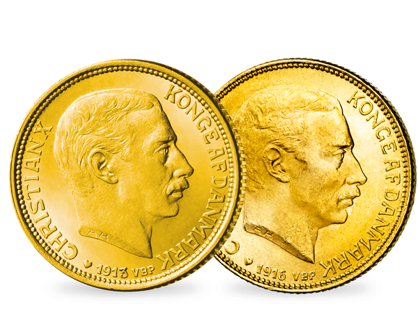 Die einzigen 10- und 20-Kronen-Goldmünzen des dänischen Königs Christian X.