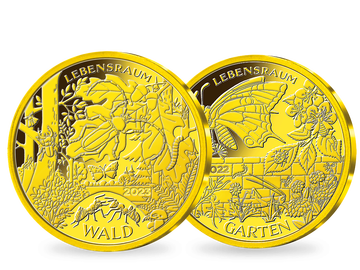 Die Gold-Ergänzungsprägungen zur 5-Euro-Münzenserie „Wunderwelt Insekten“			